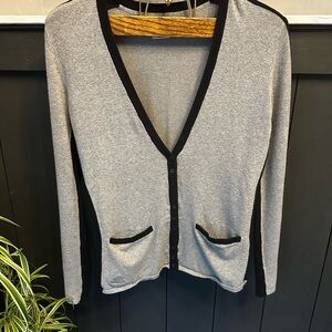 Adidas Cardigan Sweater‎ Black Grey Long Sleeves Golf Tennis Preppy Y2K size M